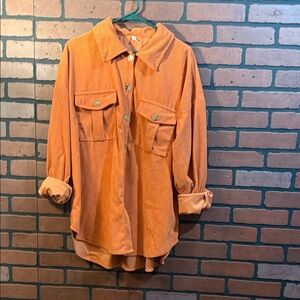 Corduroy Button Down Shirt for Women